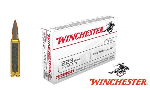 Winchester .223 Rem White Box, FMJ 55 Grain Box of 20 #W223K — Al Flaherty's