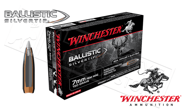 Winchester 7mm Rem Mag Ballistic Silvertip, Polymer Tipped 150 Grain Box of 20 #SBST7 — Al Flaherty's
