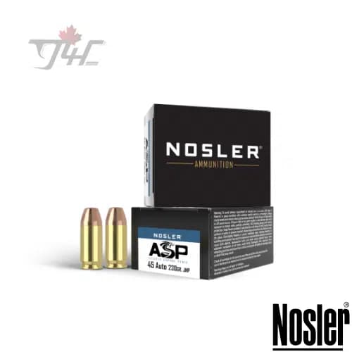 Nosler Match Grade ASP .45 ACP 230gr JHP 20rds — g4cgunstore