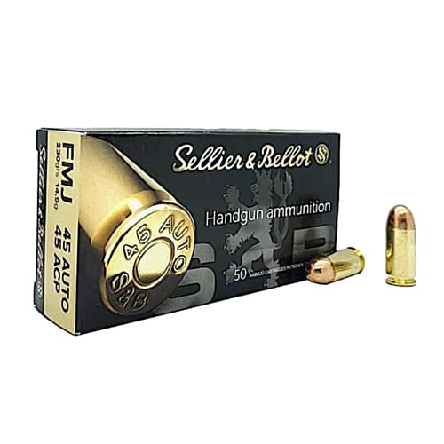 Sellier & Bellot Ammo, 45 ACP 230 Grain FMJ, 50 Rounds — RDSC