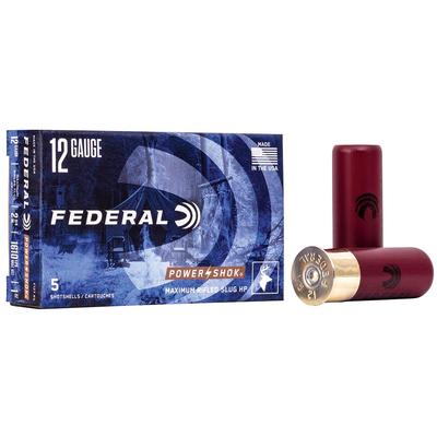 Federal Power-Shok Ammo 12 Gauge 2-3/4" Rifled Slugs F127-RS - Box Of 5 — Bulls Eye North